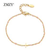 ZMZY Boho Thin Style Fashion Chain Jesus  Stainless Steel Bracelet Women Gold Ch - £10.47 GBP