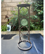 PartyLite La Rosetta Green Glass Bronze Metal Pillar Candle Holder, Pre-... - $440.20 MXN