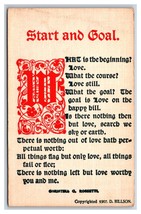 Start And Goal Christina Rossetti Love Message Romance 1909 DB Postcard R23 - £3.07 GBP