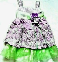 Easter Sun Dress Rare Editions Lavender Purple Green Floral Embellished 12 Mos - £17.16 GBP