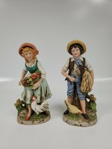 Vintage HOMCO 1888 Boy &amp; Girl Figurines. Rare. In Excellent Condition. - £27.14 GBP