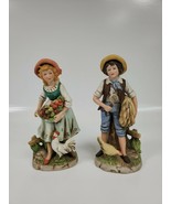 Vintage HOMCO 1888 Boy &amp; Girl Figurines. Rare. In Excellent Condition. - £27.62 GBP