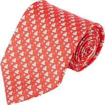 Salvatore Ferragamo Frog Print Silk Tie, Color Red - $119.00