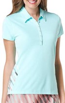 PGA TOUR Womens Short Sleeve Printed Polo Color Aruba Blue Size Small - £29.77 GBP