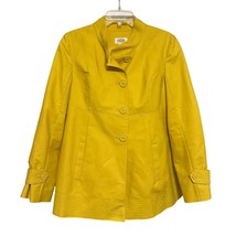 Talbots Womens Mustard Yellow Spring Jacket Size 10 Pleated Back Long Sl... - £28.39 GBP