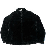 Nicole Miller Original Ladies Reversible Coat SZ M Black Faux Fur Ripped... - £6.31 GBP