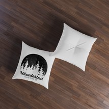 Tufted Custom Floor Pillow - Wanderlust Logo - Black and White Travel Decor - £73.51 GBP+