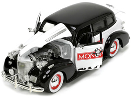1939 Chevrolet Master Deluxe Black and White &quot;Monopoly&quot; and Mr. Monopoly Diecast - £39.56 GBP