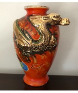 Dragon WW11 Rare Gold  Japanese Satsuma Vase small Japan Dragonware 1940... - £46.66 GBP