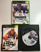 Madden NFL 2005 NBA LIVE 2003 &amp; Bundle Microsoft Xbox Game Disc &amp; Manual - £4.71 GBP