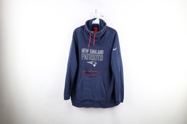 Nike Womens XL Distressed New England Patriots Football Funnel Neck Hoodie Blue - £26.76 GBP