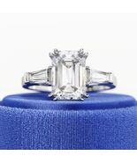 2.50 Ct Emerald Cut F VVS2 Lab Grown Diamond Three Stone Classic Engagem... - $3,363.65 CAD