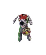 1999 Patchwork Soft Bite Dog Toy Plush Colorful - $6.09