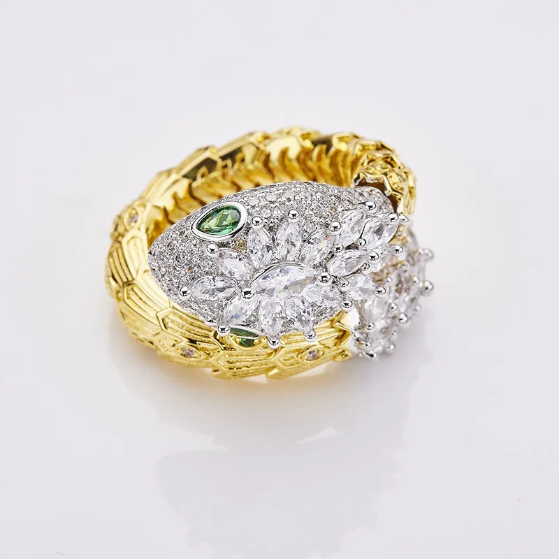 New May European Gold Retro Fashion Elastic Snake Ring  Trend Couple Ring Women&#39; - £46.05 GBP