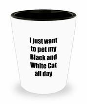 Black And White Cat Shot Glass Lover Mom Dad Funny Gift Idea For Liquor Lover Al - £10.31 GBP