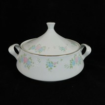 China Garden Prestige Porcelain Covered Vegetable Bowl with Lid 6.5 in dia Roses - £27.01 GBP