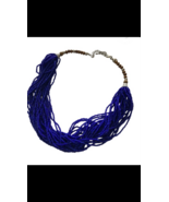 Multi strand beaded necklace cobalt blue susan graver - £28.98 GBP