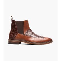 Stacy Adams Garza Wingtip Chelsea Boot Leather Cognac 25782-221 image 2