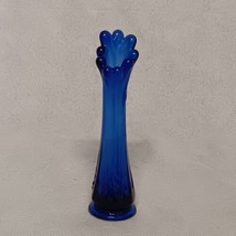 Fenton Cobalt Blue Glass Swung Vase 9 Finger 6&quot; - £23.39 GBP