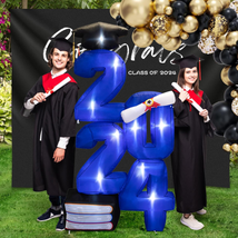 Inflatable Graduation Decorations Class of 2024 6.0 FT - Blow up 2024 Light up M - £39.22 GBP