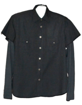 Revs Men&#39;s Black Cotton Botton Up Italy Shirt Sz XL - $26.82