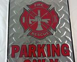 FireFighter Parking Only, 8&quot;x12&quot;, Embossed Metal Plate Parking Sign, New - $10.00