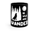 Personalized black coffee mug 11oz for wild wanderlust campers and adventurers thumb155 crop