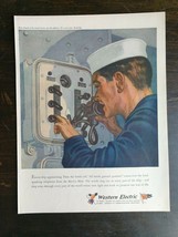 Vintage 1943 Western Electric WWII Sailor Full Page Original Ad - £5.20 GBP
