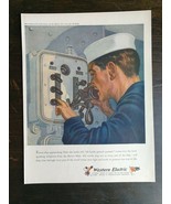 Vintage 1943 Western Electric WWII Sailor Full Page Original Ad - £5.22 GBP