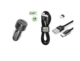 18W Car Charger PD + 3FT A to C USB For Cricket Icon 5 - £9.85 GBP