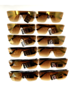 WHOLESALE DOZEN 12 PCS LOT RIMLESS FLAT TOP OVERSIZED FLASH SHIELD SUNGL... - €18,10 EUR