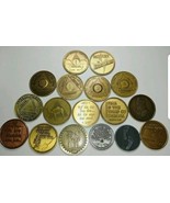 AA Alcoholics Anonymous Recovery Coin lot of 17 Different  - £43.13 GBP