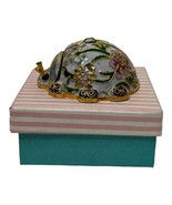 Purple Cloisenne Enemaled Lady Bug Figure Green Blue Flowers Black Eyes ... - $22.44