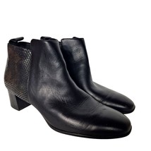 Munro Alix Black Leather Heeled Ankle Boots Booties Shoes Size 9.5 N - £44.52 GBP