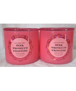 Bath &amp; Body Works 3-wick Scented Candle Lot Set of 2 PINK PROSECO FROSTING - £53.89 GBP