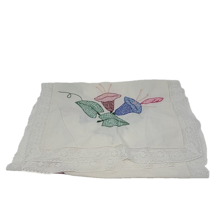Vintage Hand Embroidered Table Runners Vanity Cover Colorful Spring Floral 55&quot; - £19.32 GBP
