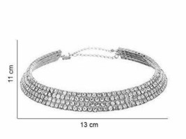 Women Silver Crystal Rhinestone Choker Fashion Necklace for Women - £19.85 GBP