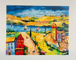 Oleg Nikulov Fiume Vista H/S Limitata Serigrafia Su Carta Landscape Città Art - £82.57 GBP