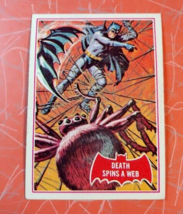 1966 Batman Trading Card Topps Red Bat 18A Death Spins A Web EX - £11.65 GBP