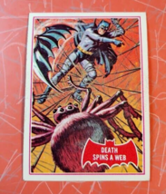 1966 Batman Trading Card Topps Red Bat 18A Death Spins A Web EX - £11.80 GBP