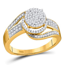 Authenticity Guarantee 
10kt Yellow Gold Womens Round Diamond Cluster Ri... - £408.51 GBP