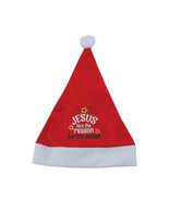 NEW Religious Santa Hat &quot;Jesus He&#39;s the reason for the season&quot; red &amp; whi... - £3.14 GBP