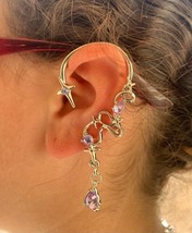 Pink / Purple Rhinestone Left Ear Wrap - £7.19 GBP