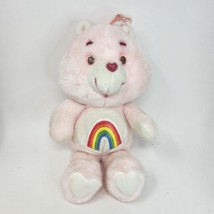 Vintage 1983 Kenner Cheer Bear Pink Rainbow Care Bears Stuffed Animal Plush Toy - £28.93 GBP
