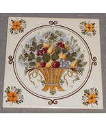 Delfts HAND PAINTED Fruit Basket Theme CERAMIC TILE Made in Holland - $14.84