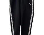 Puma Black Mens Size Large White Stripe Heavy Fleece Pants Joggers - $20.93