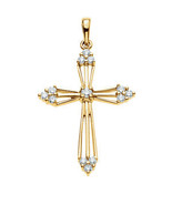14K Yellow Gold 1/2 CTW Diamond Cross Pendant - $954.58 CAD