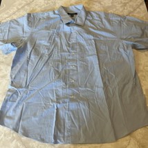 Ivy Crew Shirt Men’s 2XL 18-18 1/2 Short Sleeve Blue Button Up - $14.72