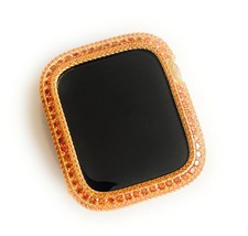 Emj Bling Or Apple Montre Bande/Orange Zircon Chaton Étui Visage Housse ... - $115.67+