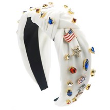 Little Trendy Patriotic Rhinestone Knotted Headband Size One Size - $656.77 MXN